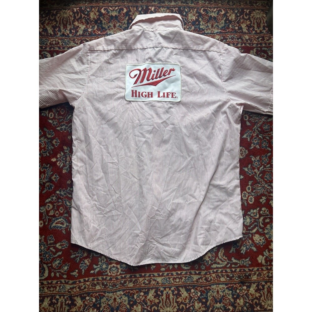 Miller High Life XL Work Shirt Vintage Beer Logo Button Up Short Sleeve
